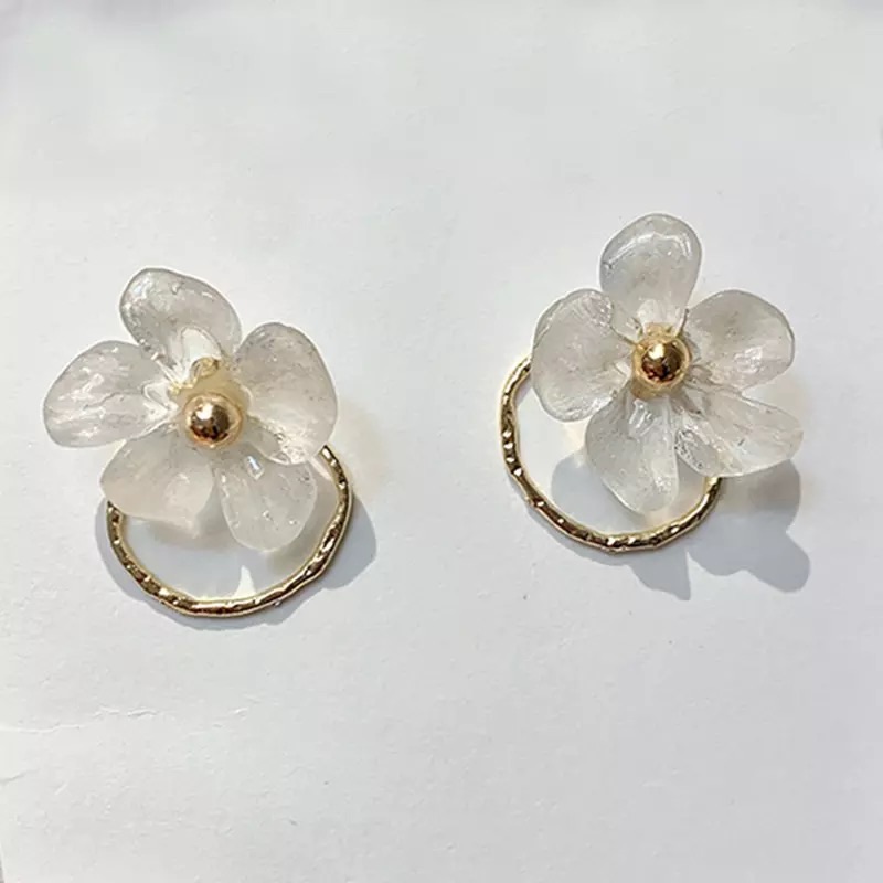 Flower Stud Drop Earrings